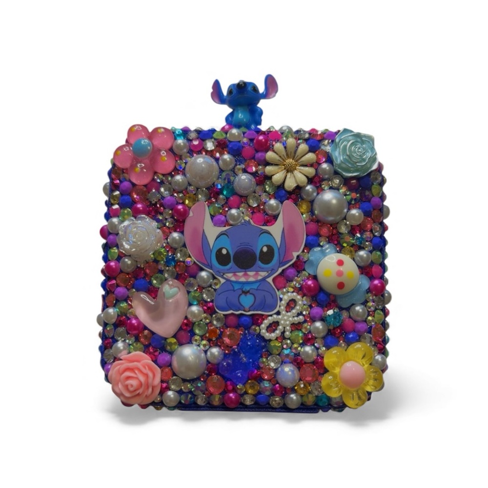 Sparkling Kids Beaded Jewelry Box with Cartoon Design